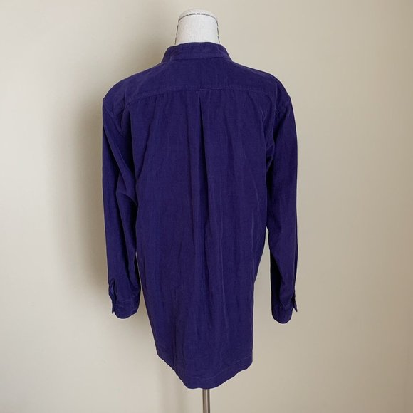 Eskandar Purple Cotton Corduroy Shirt Shirting Top Tunic Tincture sz 0 XS GOOP - Picture 5 of 11